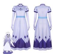 bbganlian Anime Hazbin Hotel Emily Seraphim Cosplay Costume Outfit Charlie Morningstar Uniform Blue Dresses Full Set Halloween Carnival Party Dress Up Suit for Women Girls (M)