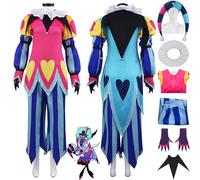 bbganlian Anime Hazbin Hotel Fizzarolli Cosplay Costume Outfit Lucifer Morningstar Role Paly Uniform Full Set Halloween Party Carnival Dress Up Suit with Hat for Women Girls (XL)