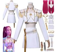 bbganlian Anime KPop Demon Hunters Mira New Skin Cosplay Costume Outfit Zoe Rumi Role Play Uniform Full Set Halloween Party Carnival Dress Up Suit with Wig Headdress for Women (XXXL)