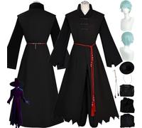 bbganlian Anime KPop Demon Hunters Saja Boys Baby Cosplay Costume Outfit Romance Jinu Mystery Role Play Uniform Full Set Halloween Party Carnival Dress Up Suit with Wig Hat for Men (XXL)