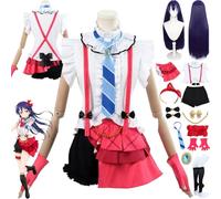bbganlian Anime LoveLive Sonoda Umi Cosplay Costume Outfit Kosaka Honoka Role Play Uniform Full Set Halloween Party Carnival Dress Up Suit with Wig Earrings Headdress for Women (M)