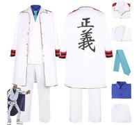 bbganlian Anime One Piece Monkey D Garp Cosplay Costume Outfit Portgas D Ace Role Play Uniform Cloak Shirt Pants Full Set Halloween Carnival Party Dress Up Suit for Men Boys (XL)