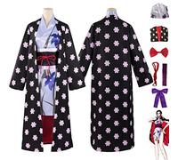 bbganlian Anime One Piece Nico Robin Cosplay Costume Outfit Monkey D. Luffy Role Play Uniform Cloak Full Set Halloween Carnival Party Dress Up Suit for Women (XXXL)