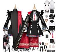 bbganlian Arknights Lappland the Decadenza Cosplay Costume Outfit Game Character Vulpisfoglia Kal'tsit Uniform Full Set Halloween Party Carnival Dress Up Suit with Wig for Women (M)