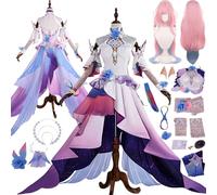 bbganlian Game Character Cyrene Cosplay Costume Outfit Sparxie Role Play Uniform Full Set Halloween Carnival Party Dress Up Suit with Wig Headdress Ring Elf Ears Earring for Women (XS)