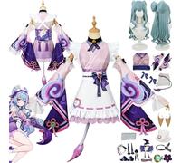bbganlian Game Character Yumemizuki Mizuki Cosplay Costume Outfit Varesa Role Play Uniform Full Set Halloween Carnival Party Dress Up Suit with Wig Headdress Elf Ears for Women (M)