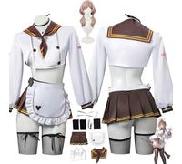 bbganlian NIKKE The Goddess of Victory Brady Cosplay Costume Outfit Arcana Game Character Sexy Uniform Full Set Halloween Carnival Party Dress Up Suit with Wig for Women (S)