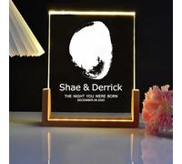 BBGDP Custom Moon Phase Night Light - Unique Wedding Gift - Personalized with Names, Dates, and Heartfelt Messages - Customized Couple for Him(E)