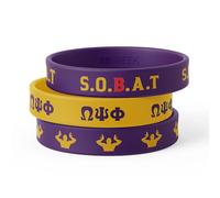 BBGreek Omega Psi Phi Fraternity Paraphernalia - Official Vendor - Set of 3 Silicone Bracelets - Wrist Bands