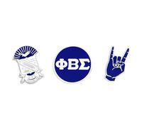 BBGreek Phi Beta Sigma Fraternity Paraphernalia - Official Vendor - Lapel Pin - Set of 3 - Shield - Greek Letters