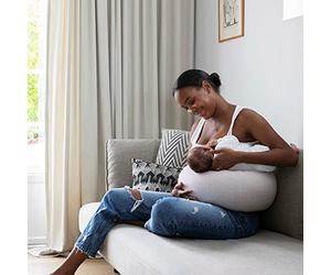 bbhugme Adjustable Nursing Pillow - Breastfeeding, Bottle Feeding, Baby Support - Adjustable Firmness and Fit - Washable Pillow Cover - Pink Melange