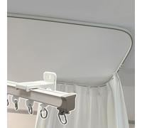 BBHW Curtain Rail Bendable Curtain Track System, U Shape Window Curtain Track Set, Heavy-Duty RV Sliding Curtains Rails, Ceiling Wall Mount Curved Curtain Rod (Color : Wall Mount, Size : 183cm (6ft))