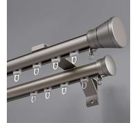 BBHW Curtain Rail Double Curtain Track Wall Mounted, Decorative Bay Window Curtain Pole with Complete Kits, Home Balcony Living Room Drapes Rod Double Rails (Color : Dark Gray, Size : 2m (6.6ft))