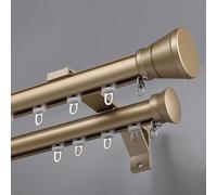BBHW Curtain Rail Double Curtain Track Wall Mounted, Decorative Bay Window Curtain Pole with Complete Kits, Home Balcony Living Room Drapes Rod Double Rails (Color : Gold, Size : 2.5m (8.2ft))