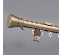 BBHW Curtain Rail Tracked Curtain Pole Wall Mount, Round Single Curtain Track, Smooth Sliding Shower Curtain Rails and Fittings, Cuttable Curtain Rods for Bedroom (Color : Gold, Size : 2m (6.6ft))