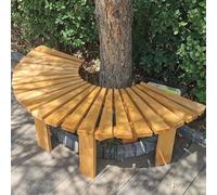 BBHW Wrap-around Tree Bench Garden Seating, Semicircular Resting Bench, Solid Wood Outdoor Furniture Stool, Strong Bearing Capacity 660 Lbs / 300kg