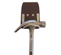 BBI Brown Leather Hammer Holder for Tool Belt | Steel Saddle Scafffolding Tool Belt Pouch