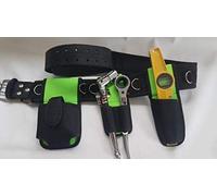 BBI Scaffolding Hi Viz Green Nylon & Leather Tools Belt 2 in 1- Padded Work Tool Belt