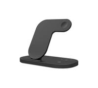 BBIAM 3 in 1 Magnetic Wireless Charger Stand with 30W Adapter, Charger Station for iPhone 16 15 14 13 12 Pro Max Plus, and iwacth & AirPods, for MagSafe Charger.,Black