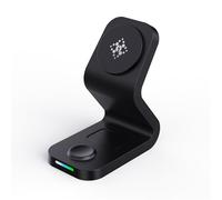 BBIAM 3 in 1 Magnetic Wireless Charging Station with 30W Adapter for iPhone 16 15 14 13 12 Series & Apple Watch & AirPods, Compatible with Apple MagSafe Charger,Black