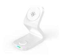 BBIAM 3 in 1 Magnetic Wireless Charging Station with 30W Adapter for iPhone 16 15 14 13 12 Series & Apple Watch & AirPods, Compatible with Apple MagSafe Charger,White
