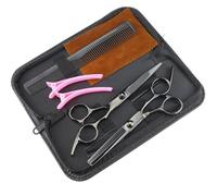 BBIAM 6.0 Inch Professional Hair Shears Set,Barber Scissors,Hair Cutting Scissors Kit,Hairdressing Shears Thinning Scissors for Salon & Home Use,7PCS,Black
