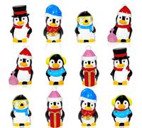 Bbiamsleep 12 Pcs Mini Resin Penguin Figurines Miniature Tiny Penguins Christmas Figurines for Fairy Garden Christmas Snow Globes Home Winter Village Decor
