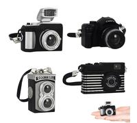 4 Pcs Miniature Camera 1:4 Scale Mini SLR Camera Prop Mini Camera Ornament Vintage Camera Model Digital SLR Camera Mini Decoration Accessories Photography Props