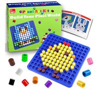 Bbiamsleep Pixel Art Kit for Kids, 750 Pcs 10 Colors Pixel Bricks Challenge Fine Motor Skills Game Educational Science Kits Learning Toys for Math Manipulatives Sensory Bin Sorting Counting Training
