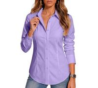 BBIBBI Blouses for Women Long Sleeve Button Down Dressy Casual Work Shirts | Wrinkle-free cotton-blend stretch fabric. Regular/Petite/Tall fits, XS-6XL. Ideal at office, weekends, vacations and travel.