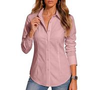 BBIBBI Blouses for Women Long Sleeve Button Down Dressy Casual Work Shirts | Wrinkle-free cotton-blend stretch fabric. Regular/Petite/Tall fits, XS-6XL. Ideal at office, weekends, vacations and travel.