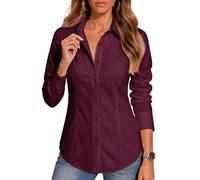 BBIBBI Blouses for Women Long Sleeve Button Down Dressy Casual Work Shirts | Wrinkle-free cotton-blend stretch fabric. Regular/Petite/Tall fits, XS-6XL. Ideal at office, weekends, vacations and travel.