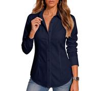 BBIBBI Blouses for Women Long Sleeve Button Down Dressy Casual Work Shirts | Wrinkle-free cotton-blend stretch fabric. Regular/Petite/Tall fits, XS-6XL. Ideal at office, weekends, vacations and travel.