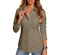 BBIBBI Blouses for Women Long Sleeve Button Down Dressy Casual Work Shirts | Wrinkle-free cotton-blend stretch fabric. Regular/Petite/Tall fits, XS-6XL. Ideal at office, weekends, vacations and travel.