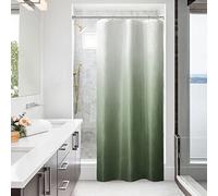 BBiggood 36 x 72 Small Stall Shower Curtain, Sage Green Ombre Narrow Shower Curtain for Bathroom, 36 Inch Waffle Weave Fabric Shower Curtain Set with Hook, Water Repellent