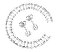 BBILNS 20 Pairs Ear Piercing Stud Earrings for Ear Piercing Guns, 4MM Surgical Stainless Steel Cubic Zirconia Stud Earring Set