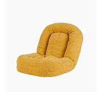 BBioss Lazy Sofa Adults Floor Chair,Adjustable,with 5-Position Adjustable Head,Flat Cushion for Indoor Meditation Reading yellow