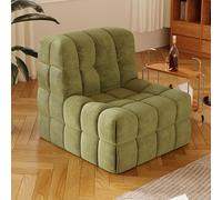 BBioss Lazy Sofa Fireside Chair Modular Sherpa Sofa Chair Fireside Lazy Floor Couch Tatami Compression for Living Room Apartment Studio green 74 94 82cm