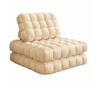 BBioss Lazy Sofa Floor Tofu Block Folding Chair Bed With Back Support Portable Fold Out Sofa Couch Comfy Floor Lounge for Living Room Off white 1