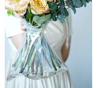 BBJ Clear Plastic Florist Supplies Water Retainer Bag for Flower Bouquet Wrapping, 12x14Inch, 100 Pcs