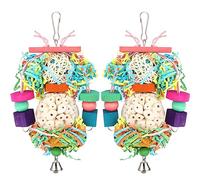 BBjinronjy Bird Toys Conure Toys Hanging Natural Soft Sola Ball Beak Chew Shred Forage Toys for Parrots,Cockatiel,Conure,Love Birds,Parakeets,Budgie and Other Small Birds (PET-ONLY USE)