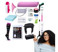 BBL Plus Post Surgery Supplies Kit with Back Support Pillow | 36-Piece After Surgery Recovery Set with Lipo Foam, ABD Pads & More