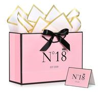 BBLIKE 18th Birthday Gift Bag - Pink Happy Birthday Bags with Tissue Paper & Greeting Card, Paper Gift Bag with Handles for 18th Birthday Gifts, Party Decorations and Present Wrapping