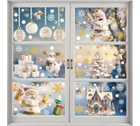 BBLIKE Christmas Window Stickers - 9 Sheets Window Stickers Decor, PVC Xmas Decoration Reusable Christmas Stickers for Xmas Glass Decals Decorations for Christmas Window Display,Home,Party Decor