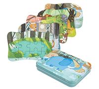 BBLIKE Puzzles Toys for 2 3 Year Olds - Wooden Jigsaws 39 Pcs for Kids Age 4 5, Travel Toys for Toddlers on Plane Car, Educational Learning Birthday gift Present for Children Boys Girls (Animals)