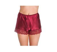 BBLingerie Ladies Bridal English Made Ladies Satin French Knicker Briefs Plus Size 10 12 14 16 18 20 22 24 26 28 UK (Claret, 18/20)