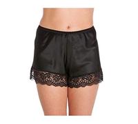BBLingerie Ladies Bridal English Made Ladies Satin French Knicker Briefs Plus Size 10 12 14 16 18 20 22 24 26 28 UK (Black, 14/16)