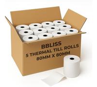 BBliss Premium Thermal Paper Till Rolls 80mm x 80mm - BPA-Free Receipt Rolls for POS, EPOS Printers and Cash Registers | Smooth Printing Paper for Shops and Restaurants - 5 Rolls