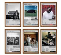 BBLKDZTX Kendrick Lamar Poster (Set of 6) Album Cover Posters Music Canvas Posters For Bedroom Aesthetic Wall Art Posters & Prints 08x12inch(20x30cm) Style-3