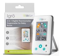 bblüv - Igrö - 2-in-1 Digital Thermometer and Hygrometer Indoor Thermometer for Baby Room - Accurate Humidity Temperature Monitor with LCD Display, Comfort Indicator, Clock Function